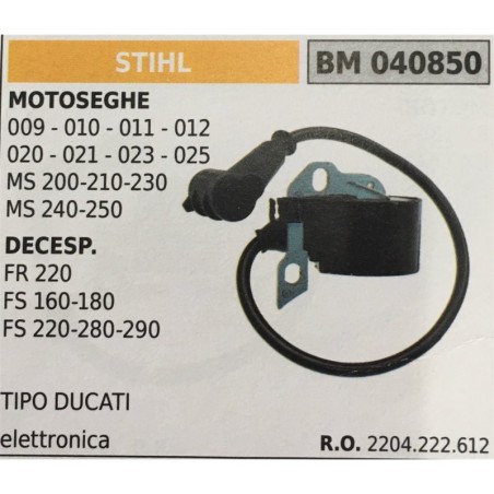 BOBINA BRUMAR ELETTRONICA STIHL MOTOSEGHE 009  010  011  012 020  021  023  025 MS 200210230 MS 240250 DECESPUGLIATORI FR 220 F