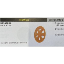 BRUMAR RUOTA RASAERBA MOWOX  RASAERBA PM 5160 SA  coperchio esterno ruota anteriore  Ø esterno 180 mm Ø interno  spessore   RO