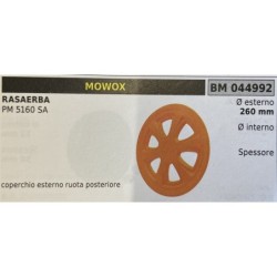 BRUMAR RUOTA RASAERBA MOWOX  RASAERBA PM 5160 SA  coperchio esterno ruota posteriore  Ø esterno 260 mm Ø interno  spessore   RO