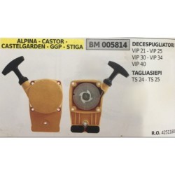 AVVIAMENTO COMPLETO BRUMAR ALPINA  CASTOR  CASTELGARDEN  GGP  STIGA DECESPUGLIATORI VIP 21  VIP 25 VIP 30  VIP 34 VIP 40 TAGLIA