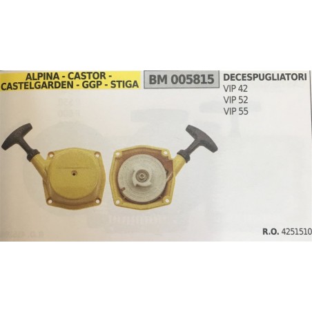 AVVIAMENTO COMPLETO BRUMAR ALPINA  CASTOR  CASTELGARDEN  GGP  STIGA DECESPUGLIATORI VIP 42 VIP 52 VIP 55