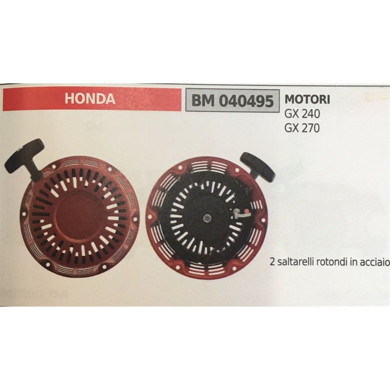 AVVIAMENTO COMPLETO BRUMAR HONDA MOTORI GX 240 GX 270      2 saltarelli rotondi in acciaio