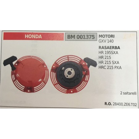 AVVIAMENTO COMPLETO BRUMAR HONDA MOTORI GXV 140 RASAERBA HR 195 SXA HR 215 HR 215 SXA HRC 215 PXA     2 saltarelli