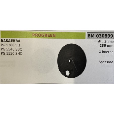 BRUMAR RUOTA RASAERBA PROGREEN  RASAERBA PG 5380 SQ PG 5540 SBQ PG 5550 SHQ  Ø esterno 230 mm Ø interno  spessore   RO