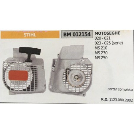 AVVIAMENTO COMPLETO BRUMAR STIHL MOTOSEGHE 020  021 023  025 (serie) MS 210 MS 230 MS 250   carter completo