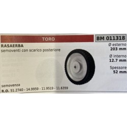 BRUMAR RUOTA RASAERBA TORO  RASAERBA semoventi con scarico posteriore  semovenza Ø esterno 203 mm Ø interno 127 mm spessore 52