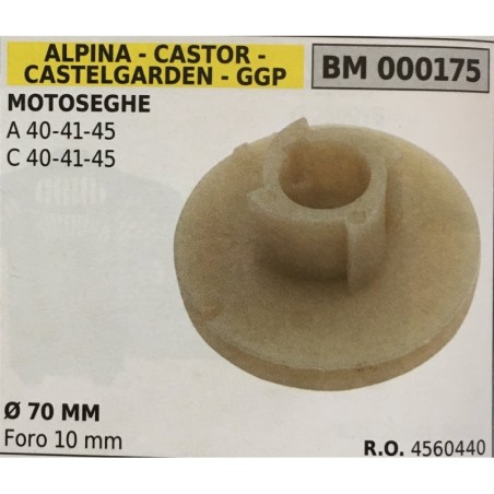 PULEGGIA AVVIAMENTO BRUMAR ALPINA  CASTOR  CASTELGARDEN  GGP MOTOSEGHE A 404145 C 404145   Ø 70MM  foro 10mm