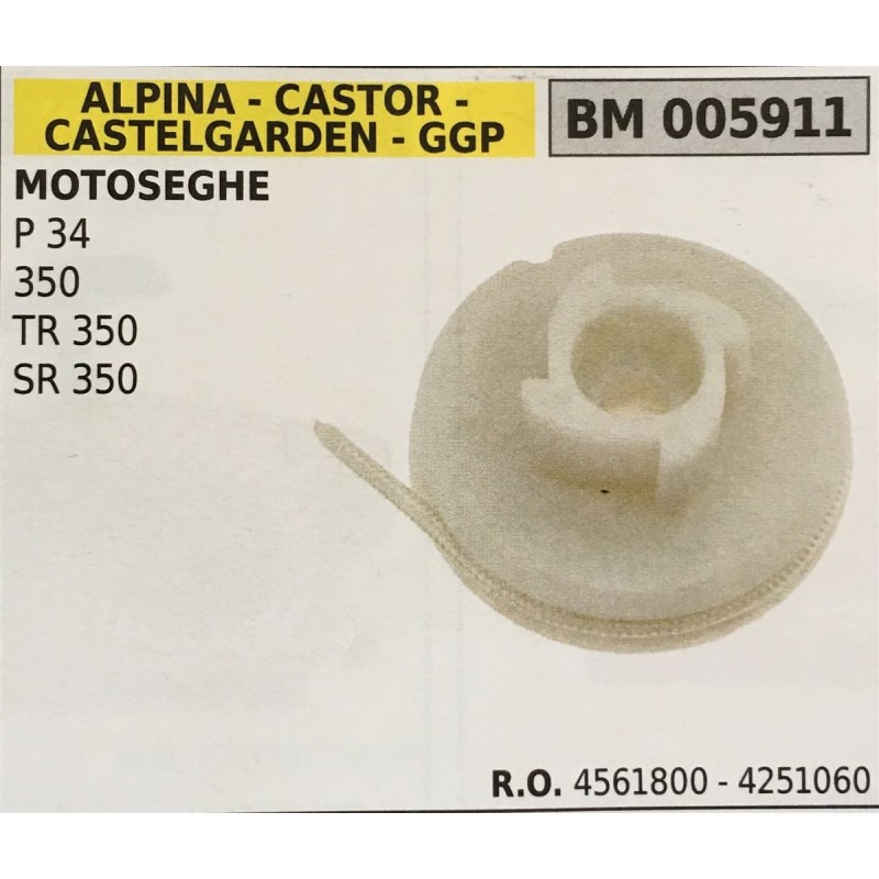 PULEGGIA AVVIAMENTO BRUMAR ALPINA  CASTOR  CASTELGARDEN  GGP MOTOSEGHE P 34 350 TR 350 SR 350