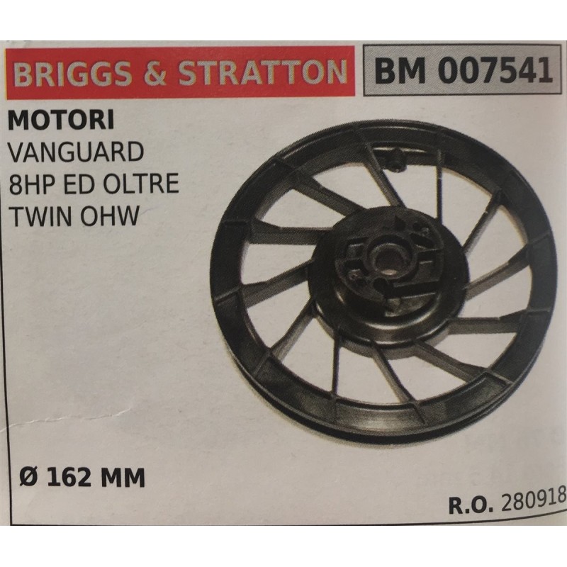 PULEGGIA AVVIAMENTO BRUMAR BRIGGS & STRATTON MOTORI VANGUARD 8HP ED OLTRE TWIN OHW    Ø 162 MM