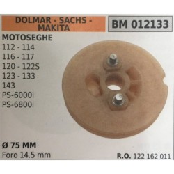 PULEGGIA AVVIAMENTO BRUMAR DOLMAR  SACHS  MAKITA MOTOSEGHE 112  114 116  117 120  122S 123  133 143 PS6000i PS6800i   Ø 75 MM F