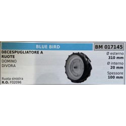 BRUMAR RUOTE VARIE BLUE BIRD  DECESPUGLIATORE A RUOTE DOMINO DIVORA  ruota sinistra Ø esterno 310 mm Ø interno 20 mm spessore 1