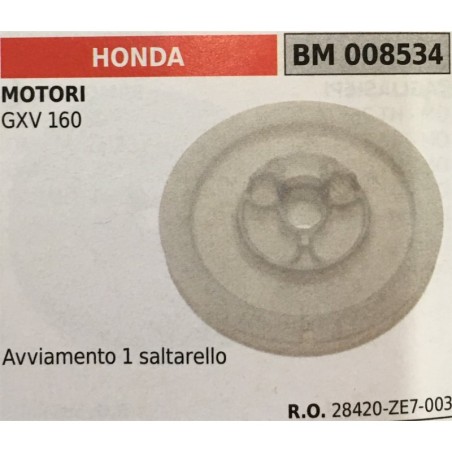 PULEGGIA AVVIAMENTO BRUMAR HONDA MOTORI GXV 160     avviamento 1 saltarello