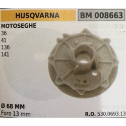 PULEGGIA AVVIAMENTO BRUMAR HUSQVARNA MOTOSEGHE 36 41 136 141   Ø 68 MM foro 13 mm