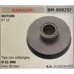 PULEGGIA AVVIAMENTO BRUMAR KAWASAKI MOTORI KT 12    tipo con millerighe Ø 61 MM foro 10 mm