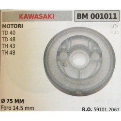 PULEGGIA AVVIAMENTO BRUMAR KAWASAKI MOTORI TD 40 TD 48 TH 43 TH 48    Ø 75 MM foro 145 mm