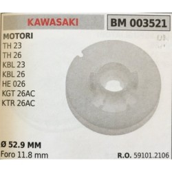 PULEGGIA AVVIAMENTO BRUMAR KAWASAKI MOTORI TH 23 TH 26 KBL 23 KBL 26 HE 026 KGT 26AC KTR 26AC    Ø 529 MM foro 118 mm