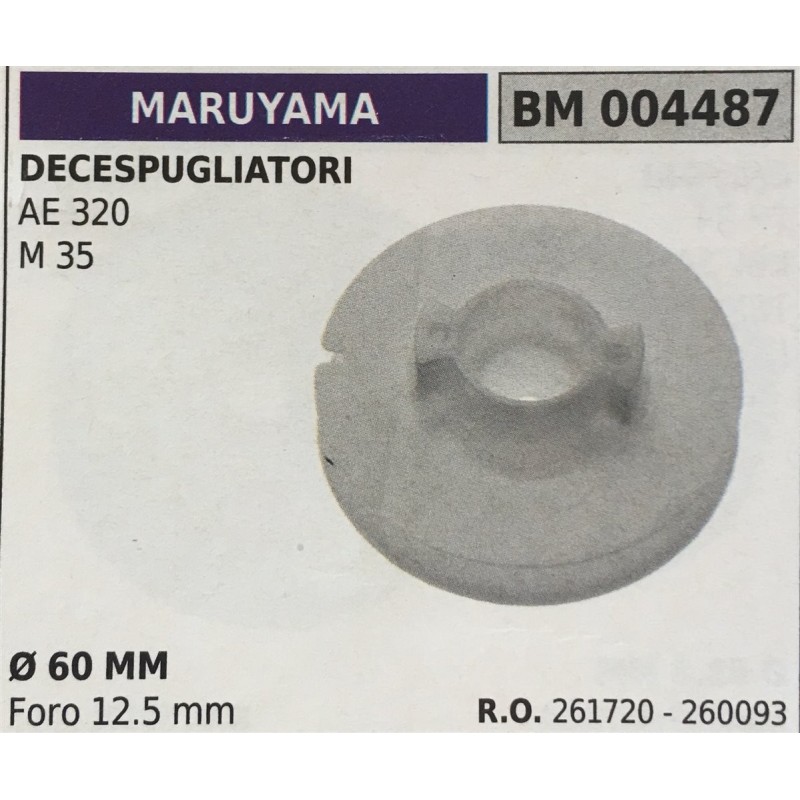 PULEGGIA AVVIAMENTO BRUMAR MARUYAMA DECESPUGLIATORI AE 320 M 35    Ø 60 MM foro 125 mm