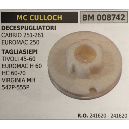 PULEGGIA AVVIAMENTO BRUMAR MC CULLOCH DECESPUGLIATORI CABRIO 251261 EUROMAC 250 TAGLIASIEPI TIVOLI 4560 EUROMAC H 60 HC 6070 VI