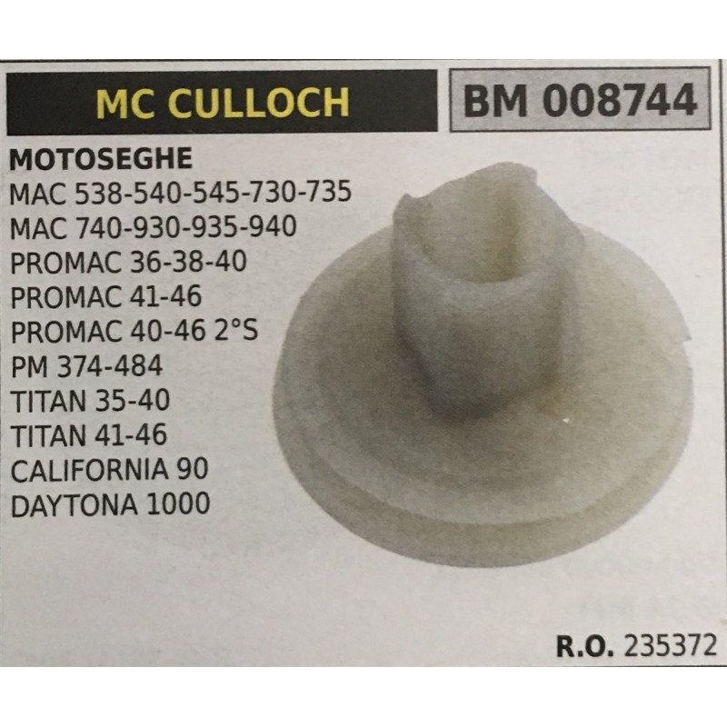 PULEGGIA AVVIAMENTO BRUMAR MC CULLOCH MOTOSEGHE MAC 538540545730735 MAC 740930935940 PROMAC 363840 PROMAC 4146 PROMAC 4046 2°S