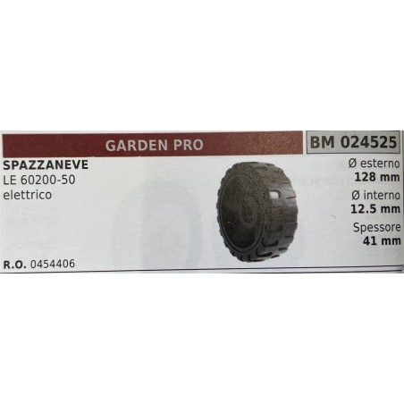 BRUMAR RUOTE VARIE GARDEN PRO  SPAZZANEVE LE 6020050 elettrico   Ø esterno 128 mm Ø interno 125 mm spessore 41 mm  RO 0454406
