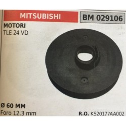 PULEGGIA AVVIAMENTO BRUMAR MITSUBISHI MOTORI TLE 24 VD    Ø 60 MM foro 123 mm