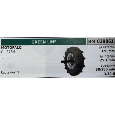BRUMAR RUOTE VARIE GREEN LINE   MOTOFALCI GL 87MF  ruota destra Ø esterno 320 mm Ø interno 251 mm spessore 88180 mm   RO   3506