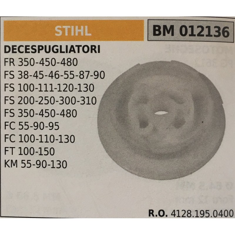 PULEGGIA AVVIAMENTO BRUMAR STIHL DECESPUGLIATORI FR 350450480 FS 384546558790 FS 100111120130 FS 200250300310 FS 350450480 FC 5