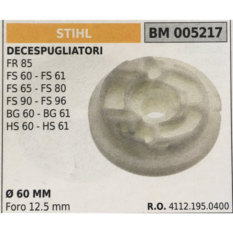 PULEGGIA AVVIAMENTO BRUMAR STIHL DECESPUGLIATORI FR 85 FS 60  FS 61 FS 65  FS 80 FS 90  FS 96 BG 60  BG 61 HS 60  HS 61    Ø 60