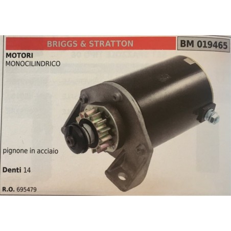 MOTORINO AVVIAMENTO BRUMAR BRIGGS & STRATTON MOTORI MONOCILINDRICO   pignone in acciaio    DENTI 14
