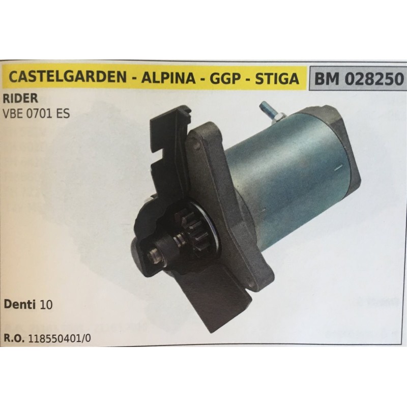 MOTORINO AVVIAMENTO BRUMAR CASTELGARDEN  ALPINA  GGP  STIGA RIDER VBE 0701 ES     DENTI 10