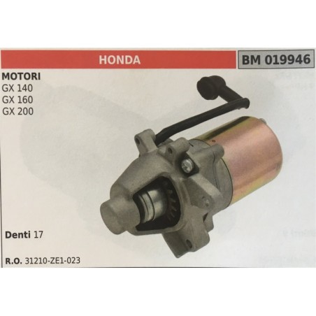 MOTORINO AVVIAMENTO BRUMAR HONDA MOTORI GX 140 GX 160 GX 200     DENTI 17