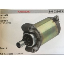 MOTORINO AVVIAMENTO BRUMAR KAWASAKI MOTORI FC 290 V KOHLER KT 17 KT 18    DENTI 9