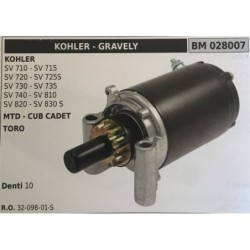 MOTORINO AVVIAMENTO BRUMAR KOHLER  GRAVELY KOHLER SV 710  SV 715 SV 720  SV 725S SV 730  SV 735 SV 740  SV 810 SV 820  SV 830 S