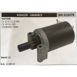 MOTORINO AVVIAMENTO BRUMAR KOHLER  GRAVELY MOTORI CH 125 (125 HP) CV 14 (14 HP) COURAGE TWIN    DENTI 10