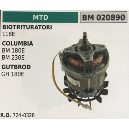 MOTORE ELETTRICO BRUMAR MTD BIOTRITURATORI 118E COLUMBIA BM 180E BM 230E GUTBROD GH 180E