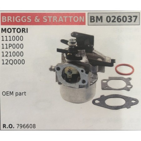 CARBURATORE A VASCHETTA BRUMAR BRIGGS&STRATTON MOTORI 111000 11P000 121000 12Q000    OEM part