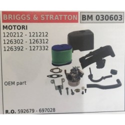CARBURATORE A VASCHETTA BRUMAR BRIGGS&STRATTON MOTORI 120212  121212 126302  126312 126392  127332    OEM part
