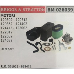 CARBURATORE A VASCHETTA BRUMAR BRIGGS&STRATTON MOTORI 120302  120312 120352  121402 121412  122002 122012 122032 124032    OEM