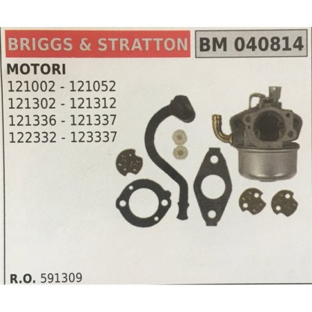 CARBURATORE A VASCHETTA BRUMAR BRIGGS&STRATTON MOTORI 121002  121052 121302  121312 121336  121337 122332  123337