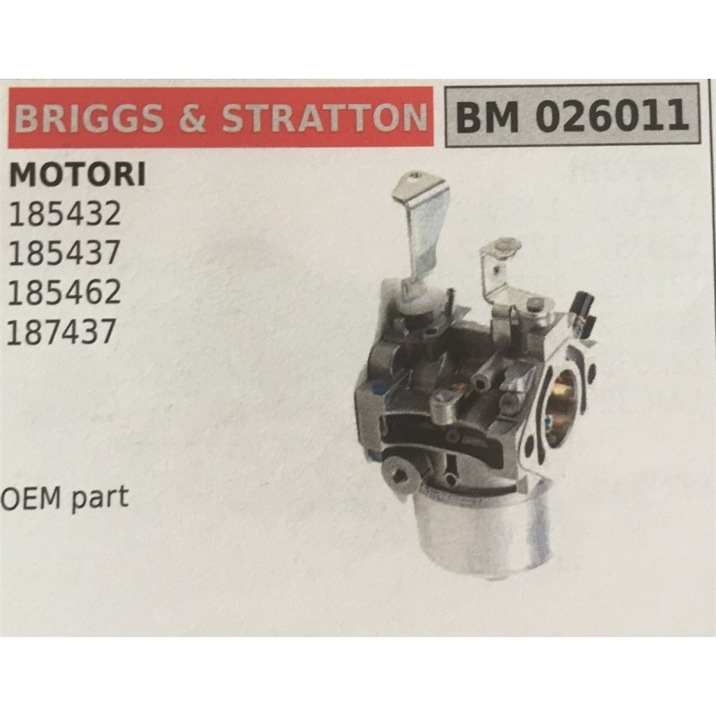 CARBURATORE A VASCHETTA BRUMAR BRIGGS&STRATTON MOTORI 185432 185437 185462 187437    OEM part