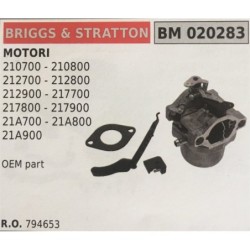 CARBURATORE A VASCHETTA BRUMAR BRIGGS&STRATTON MOTORI 210700  210800 212700  212800 212900  217700 217800  217900 21A700  21A80
