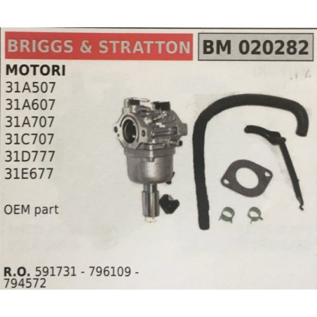 CARBURATORE A VASCHETTA BRUMAR BRIGGS&STRATTON MOTORI 31A507 31A607 31A707 31C707 31D777 31E607    OEM part
