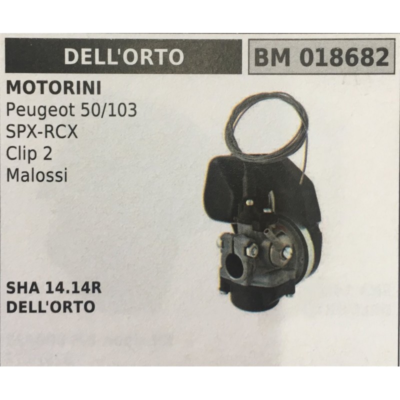 CARBURATORE A VASCHETTA BRUMAR DELL'ORTO MOTORINI Peugeot 50103 SPXRCX Clip 2 Malossi    SHA 1414R DELL'ORTO