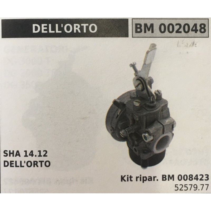CARBURATORE A VASCHETTA BRUMAR DELL'ORTO    SHA 1412 DELL'ORTO Kit ripar BM 008423