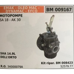 CARBURATORE A VASCHETTA BRUMAR EMAK  OLEO MAC  DYNAMAC  EFCO MOTOPOMPE SA 18  AK 30    SHA 149L DELL'ORTO Kit ripar BM 008423