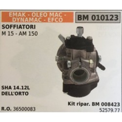 CARBURATORE A VASCHETTA BRUMAR EMAK  OLEO MAC  DYNAMAC  EFCO SOFFIATORI M 15  AM 150    SHA 1412L DELL'ORTO Kit ripar BM 008423