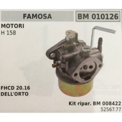 CARBURATORE A VASCHETTA BRUMAR FAMOSA MOTORI H 158    FHCD 2016 DELL'ORTO Kit ripar BM 008422