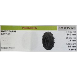 BRUMAR RUOTE VARIE PROGREEN  MOTOZAPPE PGT 500  ruota sinistra Ø esterno 340 mm Ø interno 25 mm spessore 95 mm  RO   3506
