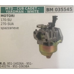 CARBURATORE A VASCHETTA BRUMAR MTD  CUB CADET  YARDMAN  WHITE MOTORI  170SU 270SUA spazzaneve