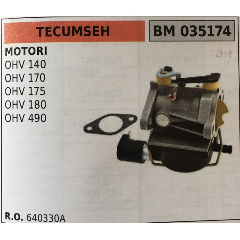 CARBURATORE A VASCHETTA BRUMAR TECUMSEH MOTORI OHV 140 OHV 170 OHV 175 OHV 180 OHV 490
